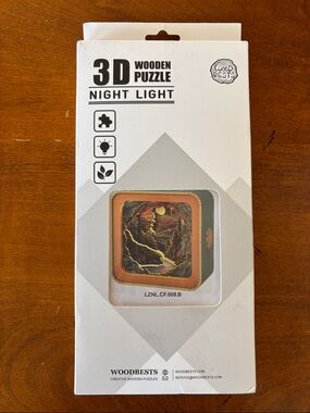 Woodbests 3D Wooden Puzzle Night Light – Brown‎ Landscape